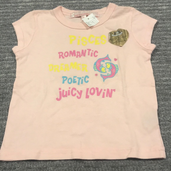 Juicy couture Pisces t shirt size 4 NWT - Picture 1 of 4